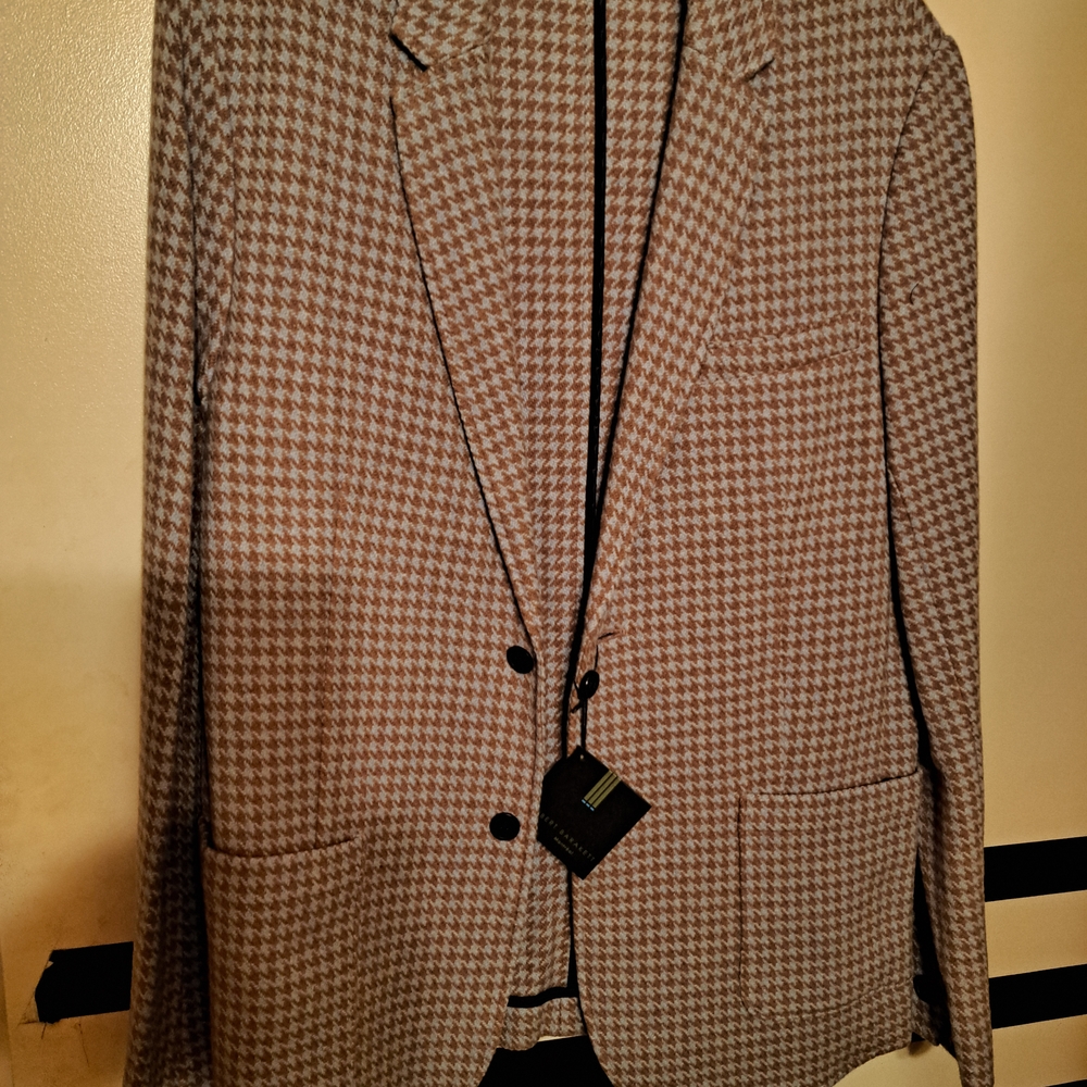 Robert Barakett Brown Houndstooth Blazer